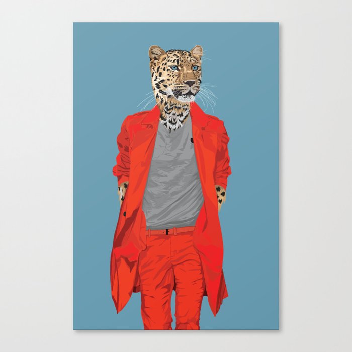 Leopard wearing Costume National Canvas Print