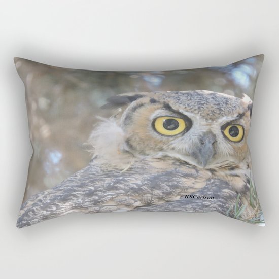 Young Owl at Noon Rectangular Pillow