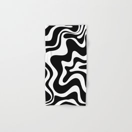 Liquid Swirl Abstract Pattern in Black and White Hand & Bath Towel