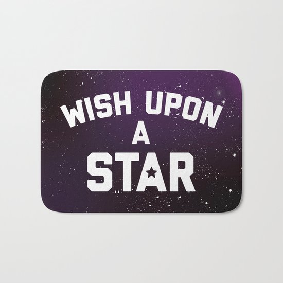 Wish Upon Star Quote Bath Mat