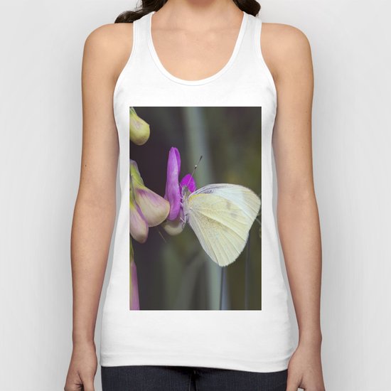 White Butterfly Unisex Tank Top