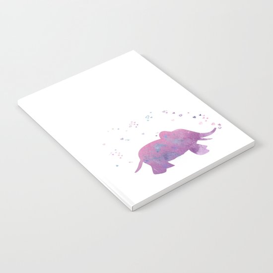 Love is in the air - Elephant animal watercolor illustration Notebook