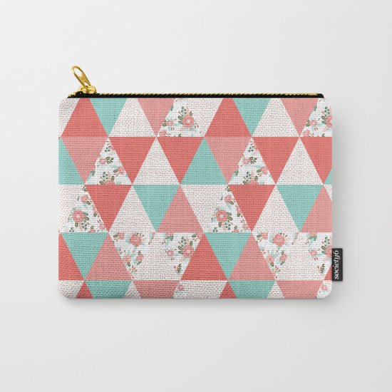 Triangle quilt pattern cute florals dots cheater quilt blanket quilter must have cute baby shower Carry-All Pouch