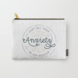 "Cast All Your Anxiety on Him" Bible Verse Print Carry-All Pouch