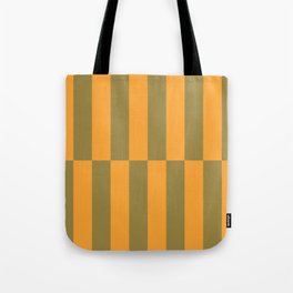 Strippy - Olive and Mango Tote Bag