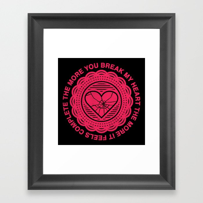 Shattered Hearts Badge Framed Art Print