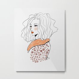 Fashion Woman in Simple lines Metal Print