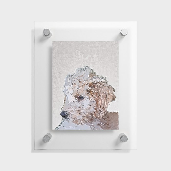 Cute Goldendoodle Puppy - Custom Pet Portrait Art Studio Floating Acrylic Print