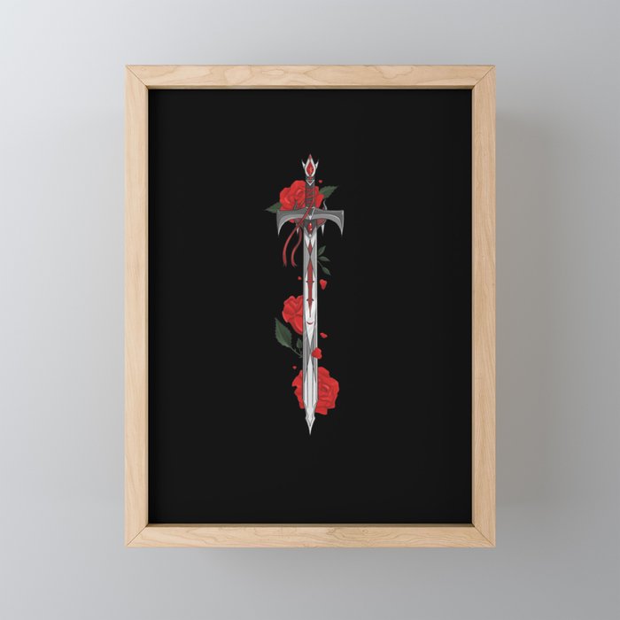 Thorn Sword Red Framed Mini Art Print