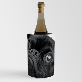 Black Pug Dog Art Wine Chiller