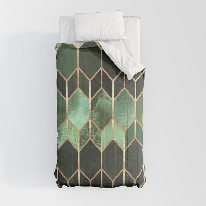 Stained Glass 5 - Forest Green Wrapping Paper by Elisabeth Fredriksson