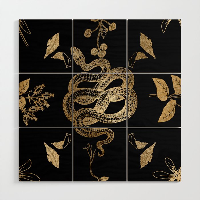 Gold Serpent Wood Wall Art