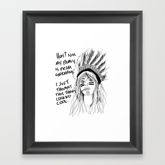 Attention Whore - BW Framed Art Print