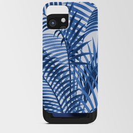 Royal Blue Palm Leaves iPhone Card Case