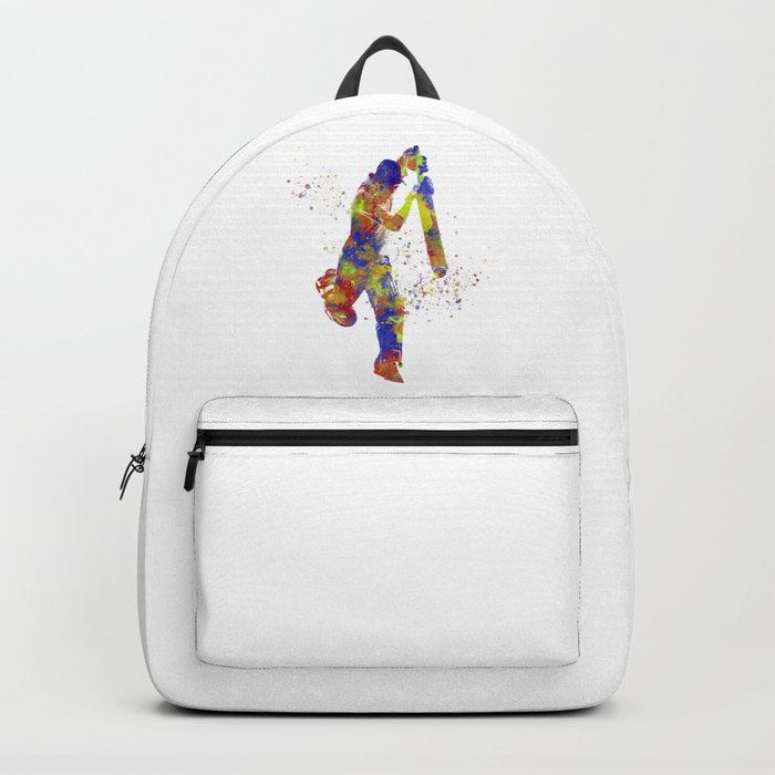 Watercolor cricket player Backpack