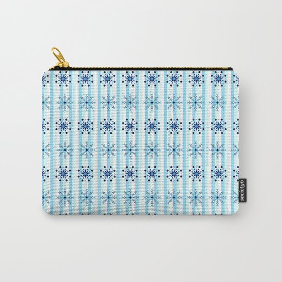 Snowflakes on a striped background Carry-All Pouch