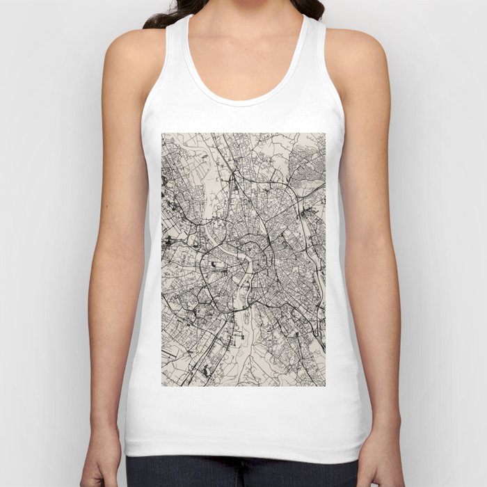 France, Toulouse Authentic Map Tank Top