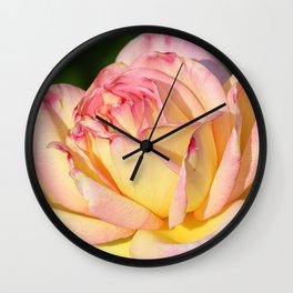 Rose Pink Yellow Wall Clock