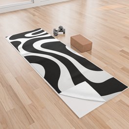 Warped Swirl Marble Pattern (black/white) Yoga Towel