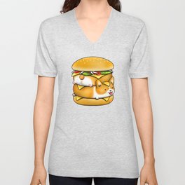 Double Corgi Pounder V Neck T Shirt