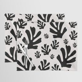 Le Jardin | 02 - Botanical Print Black And White Modern Abstract Leaves Placemat