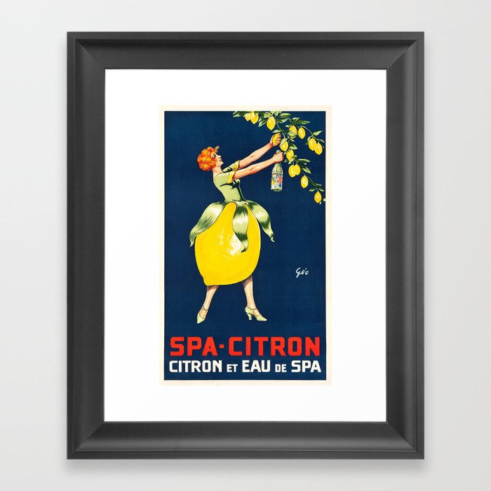 Spa-Citron Vintage French Drink Ad Framed Art Print
