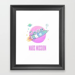 Dogs In Space On Mars Mission Framed Art Print