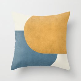 Halfmoon Colorblock - Gold Blue Throw Pillow