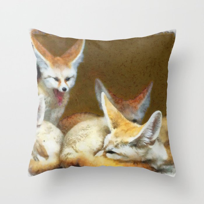 fennec fox Throw Pillow