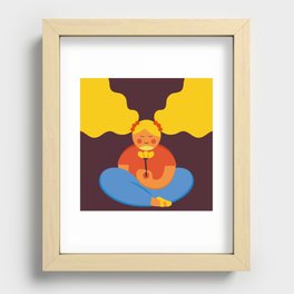 Girl and Buttercup Recessed Framed Print