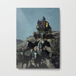 Frederick Remington “The Old Stagecoach” Metal Print