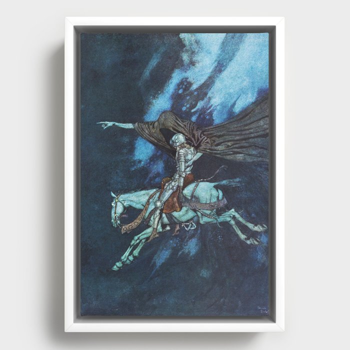 The knight and the reaper Eldorado - Edmund Dulac Framed Canvas