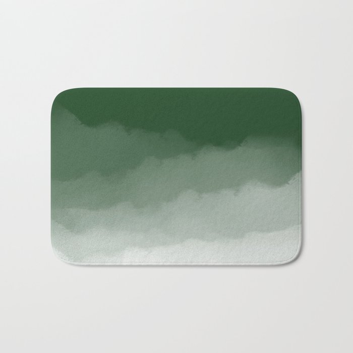 Forest Green Watercolor Ombre (green/white) Bath Mat