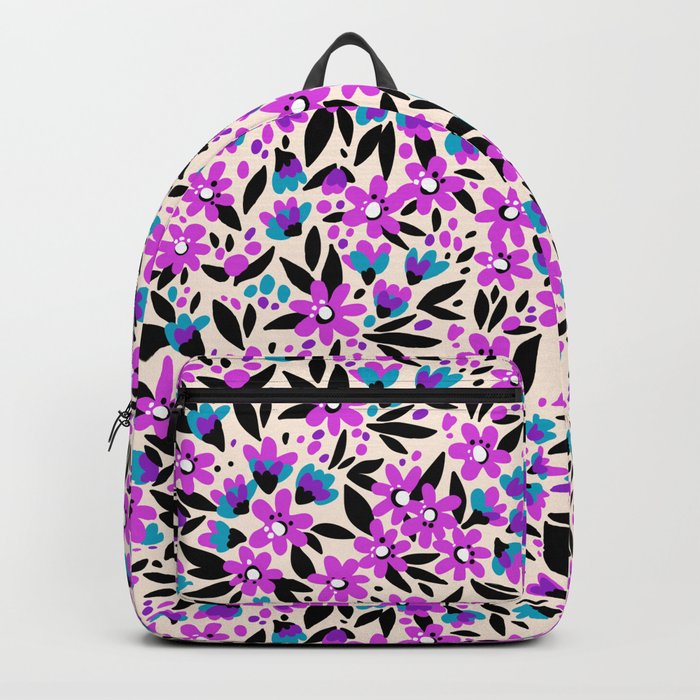 Purple flower backpack sales