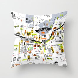 Santiago Map Throw Pillow