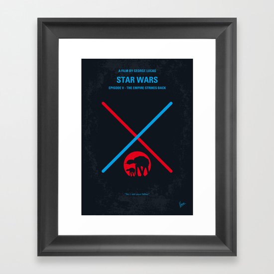 No155 My STAR Episode V The Empire Strikes Back WARS minimal movie poster Framed Art Print