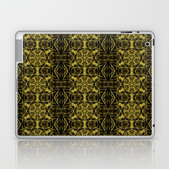 Liquid Light Series 15 ~ Yellow Abstract Fractal Pattern Laptop & iPad Skin