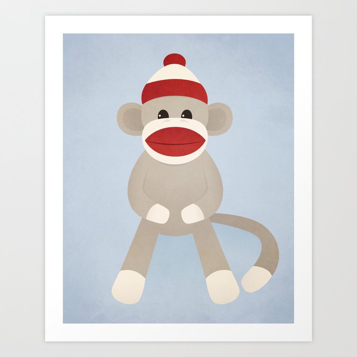 Sock Monkey Art Print