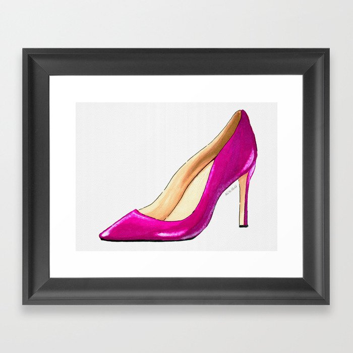 Pink High Heel Shoes Framed Art Print