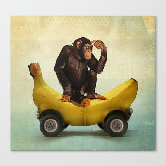 Chimp my Ride Canvas Print
