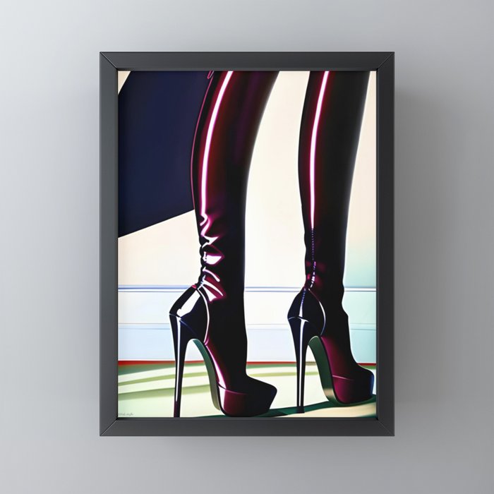 Purple Boots of Desire - Boot Worship Series Framed Mini Art Print
