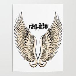 A Swift wings vector design on black text Poster