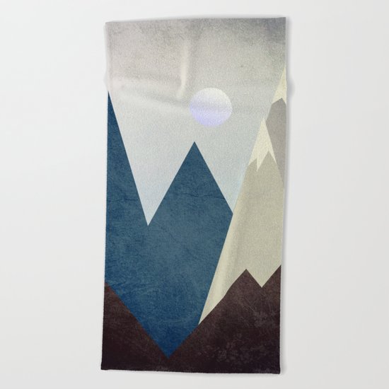 The Moon Over The Mountains Beach Towel