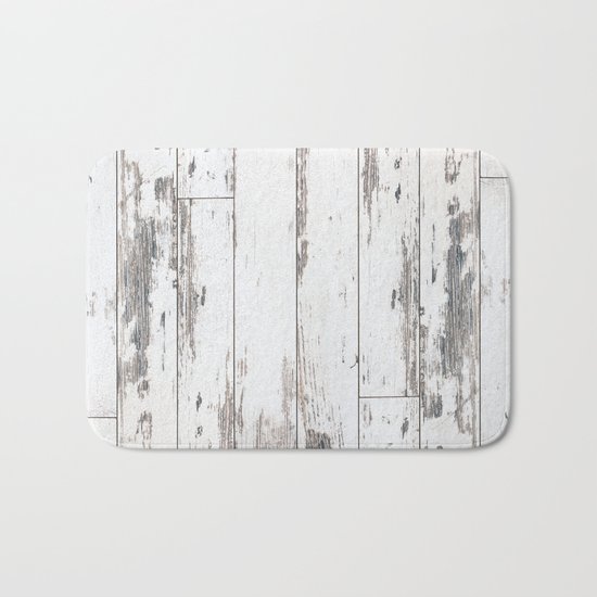 White Wood Bath Mat