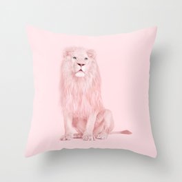 PINK LION Throw Pillow