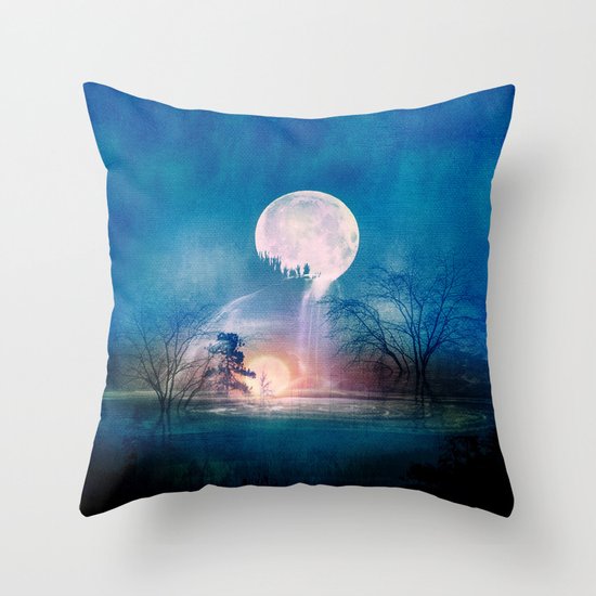 Moon Above, Sun Below Throw Pillow