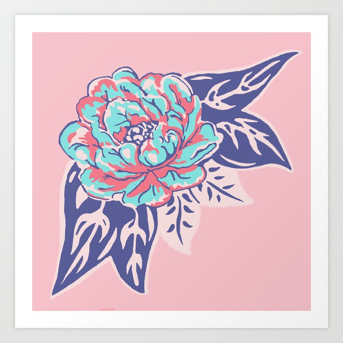 Cabbage Rose Tattoo Flash Art Print By Amandalaurelatkins Society6