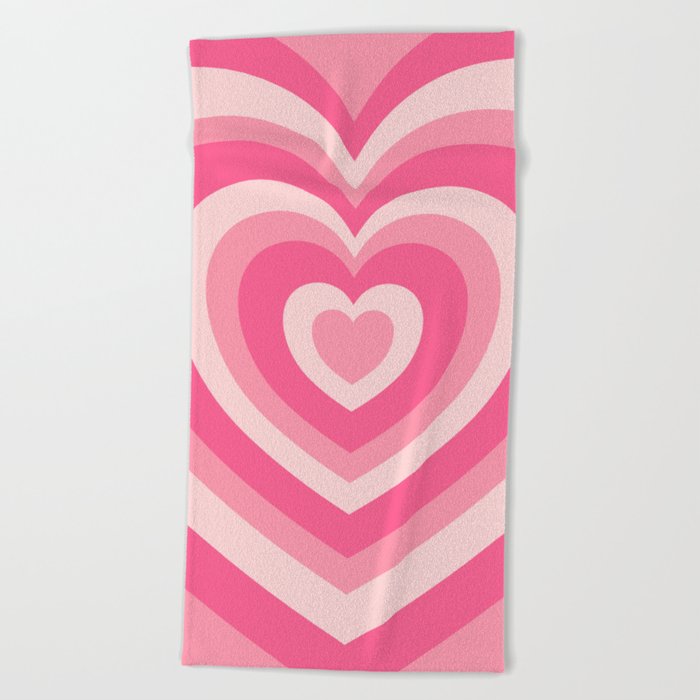 Hypnotic Pink Hearts Beach Towel