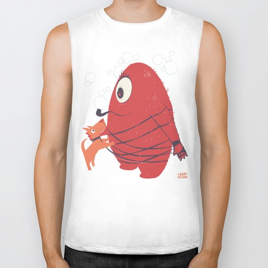 Cyclopes Monster Blob & Orange Dog Biker Tank