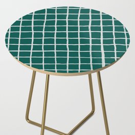Hygge Green Modern Plaid Checker Side Table